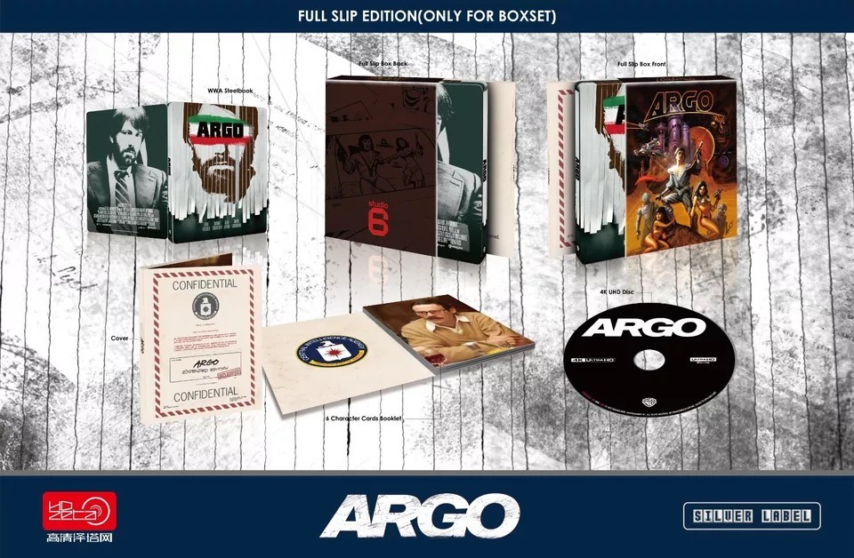 Argo 4K Extended Cut Full Slip HDZeta SteelBook Blu-ray Silver Label 2012 China