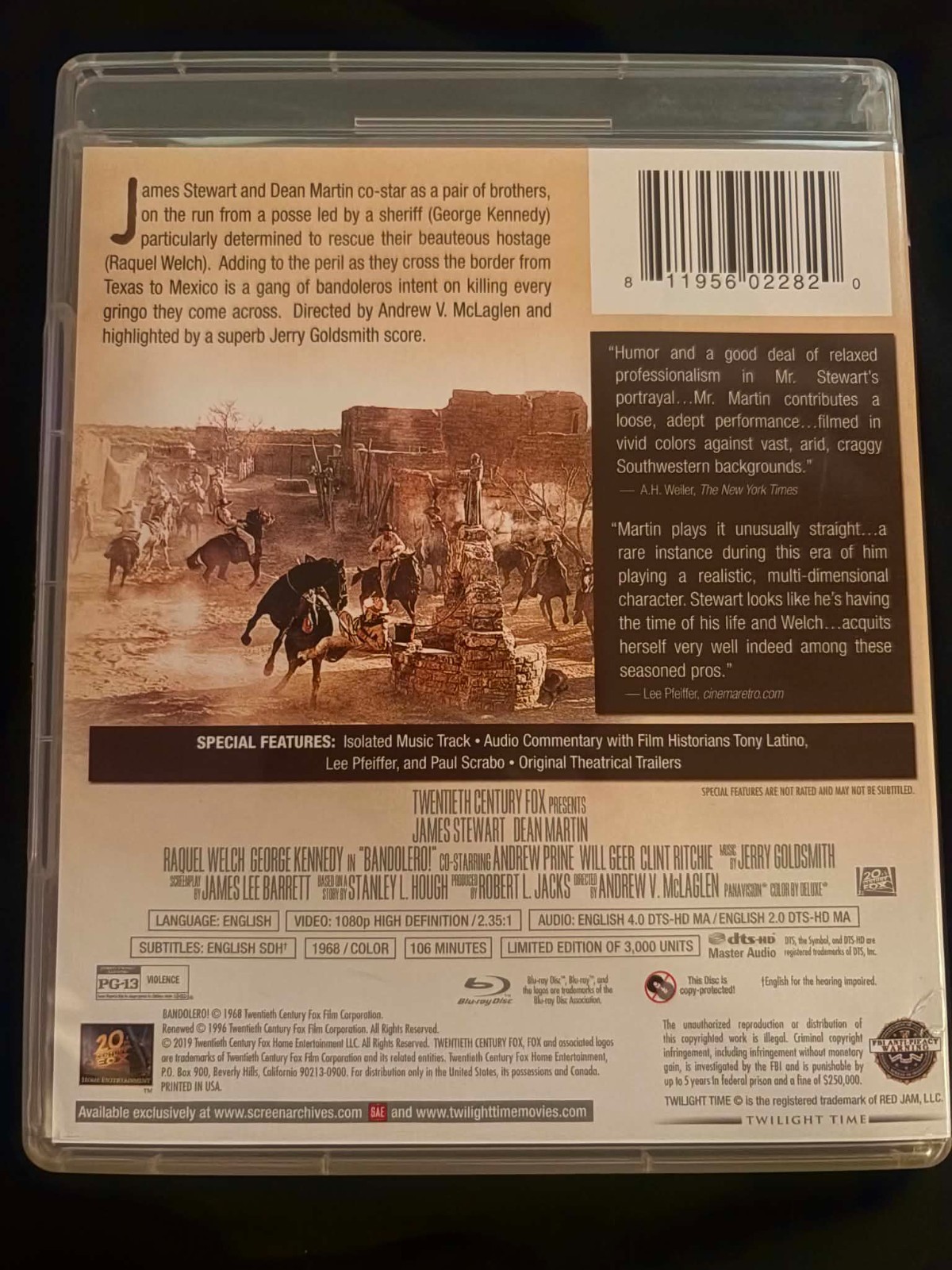 BANDOLERO! 1968 (Blu-Ray) Twilight Time – James Stewart & Raquel Welch