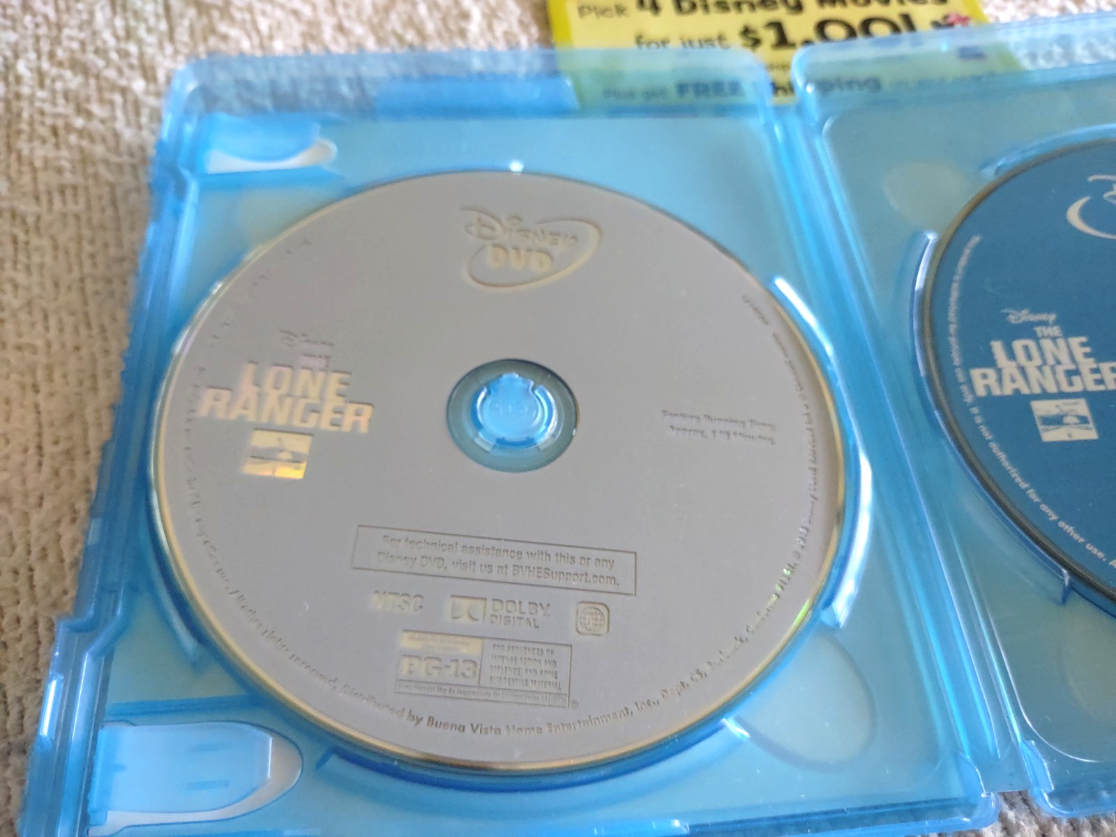 The Lone Ranger (Blu-ray + DVD 2013) Slipcover VG+ Discs Johnny Depp