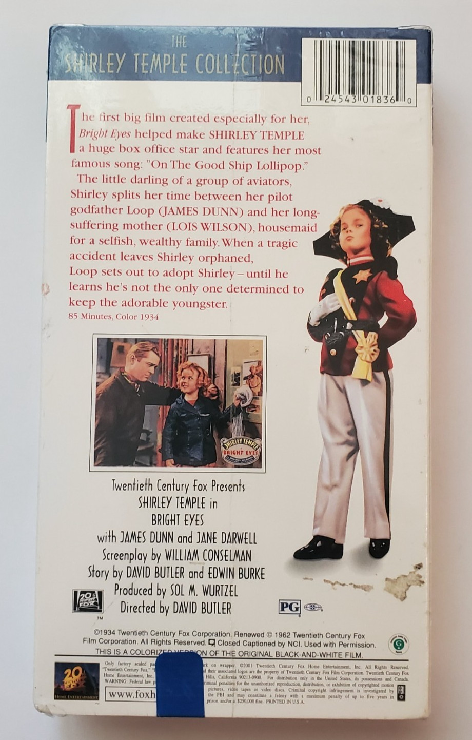 Bright Eyes (VHS, 2001, Colorized/Slipsleeve) Shirley Temple, New Sealed