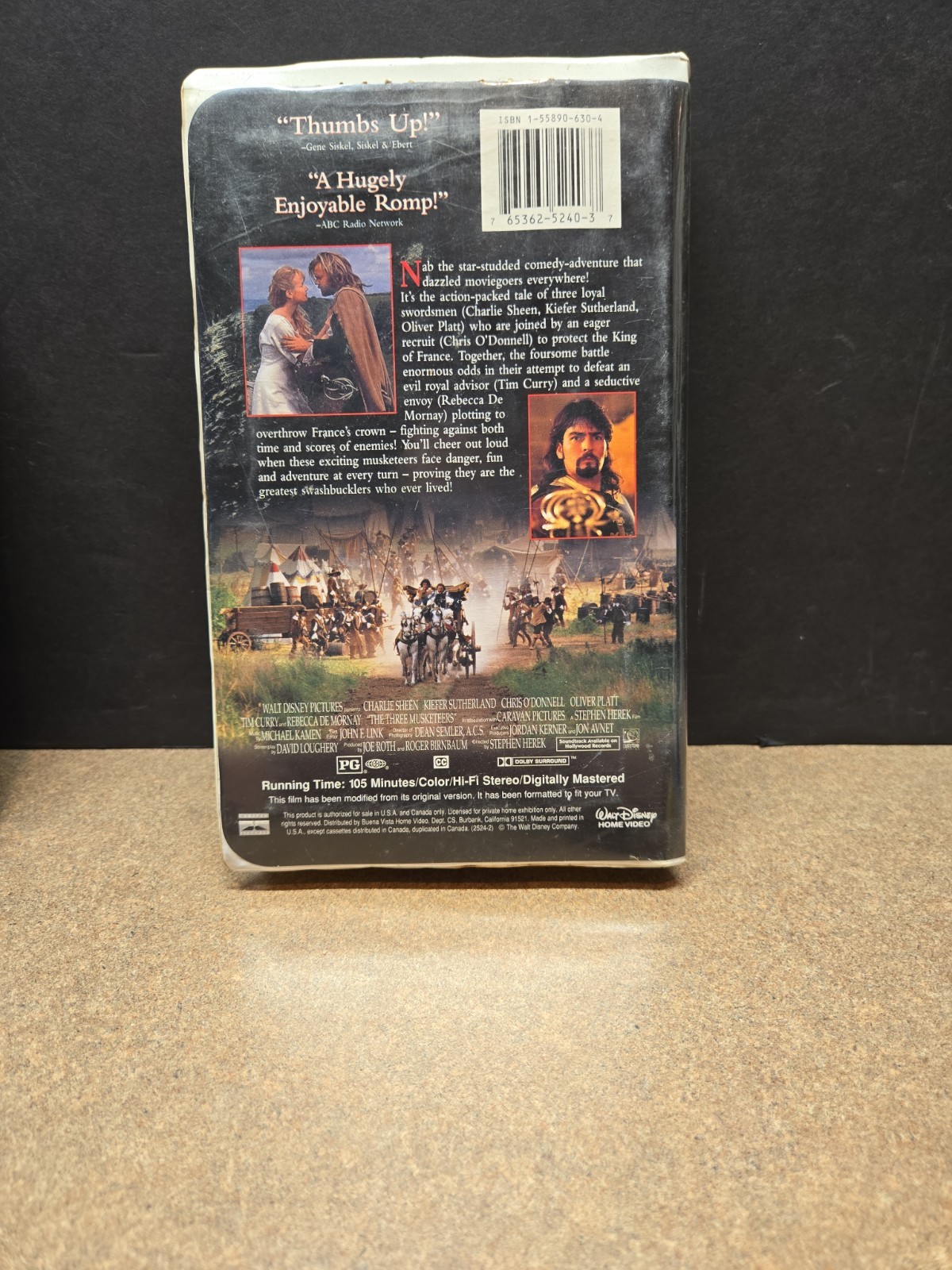 The Three Musketeers (VHS, 1994) CLAMSHELL VIDEO TAPE MOVIE FILM VINTAGE