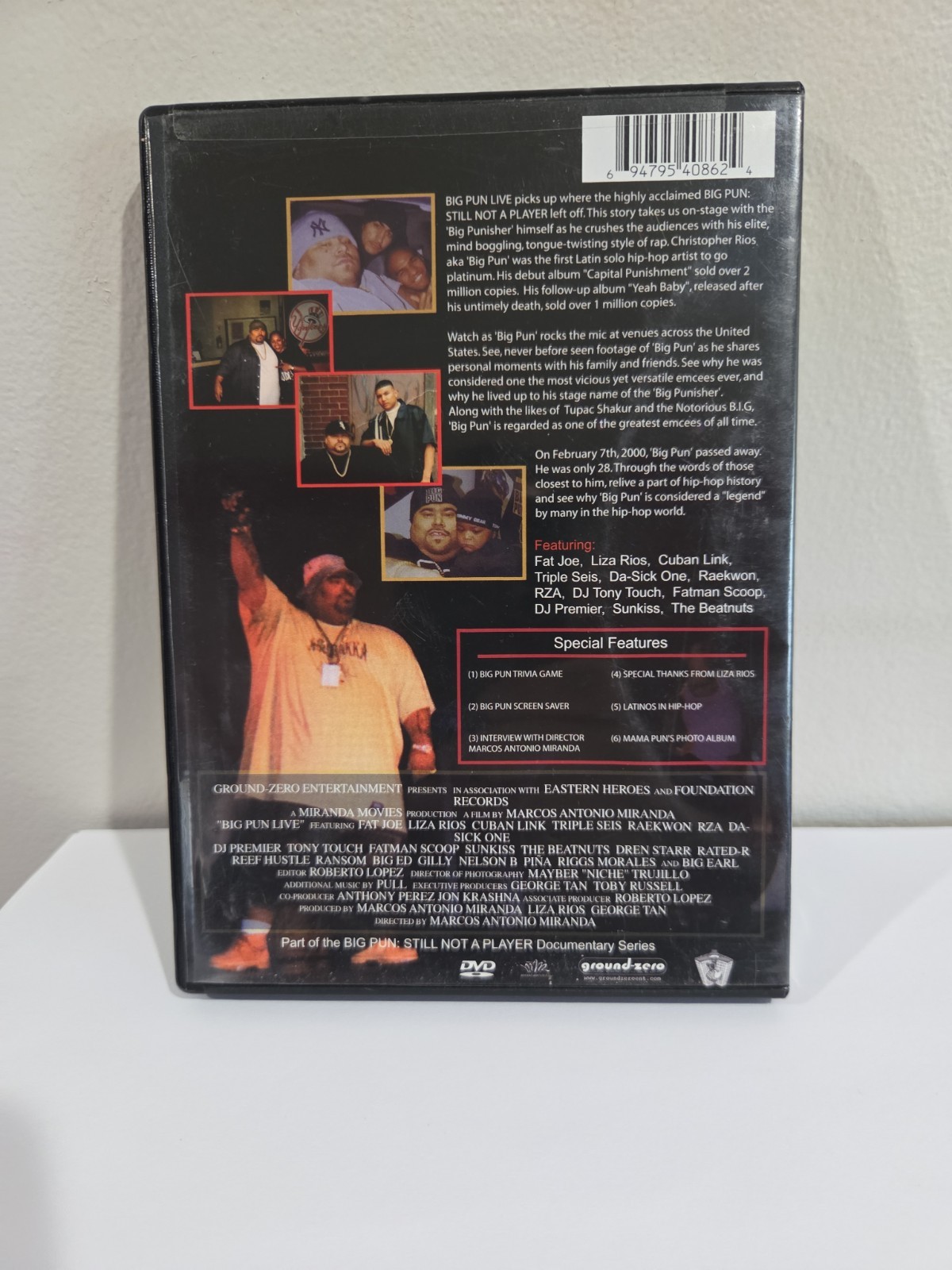Big Pun Live DVD Fat Joe Liza Rios Cuban Link Triple Seis Rap Hip-Hop