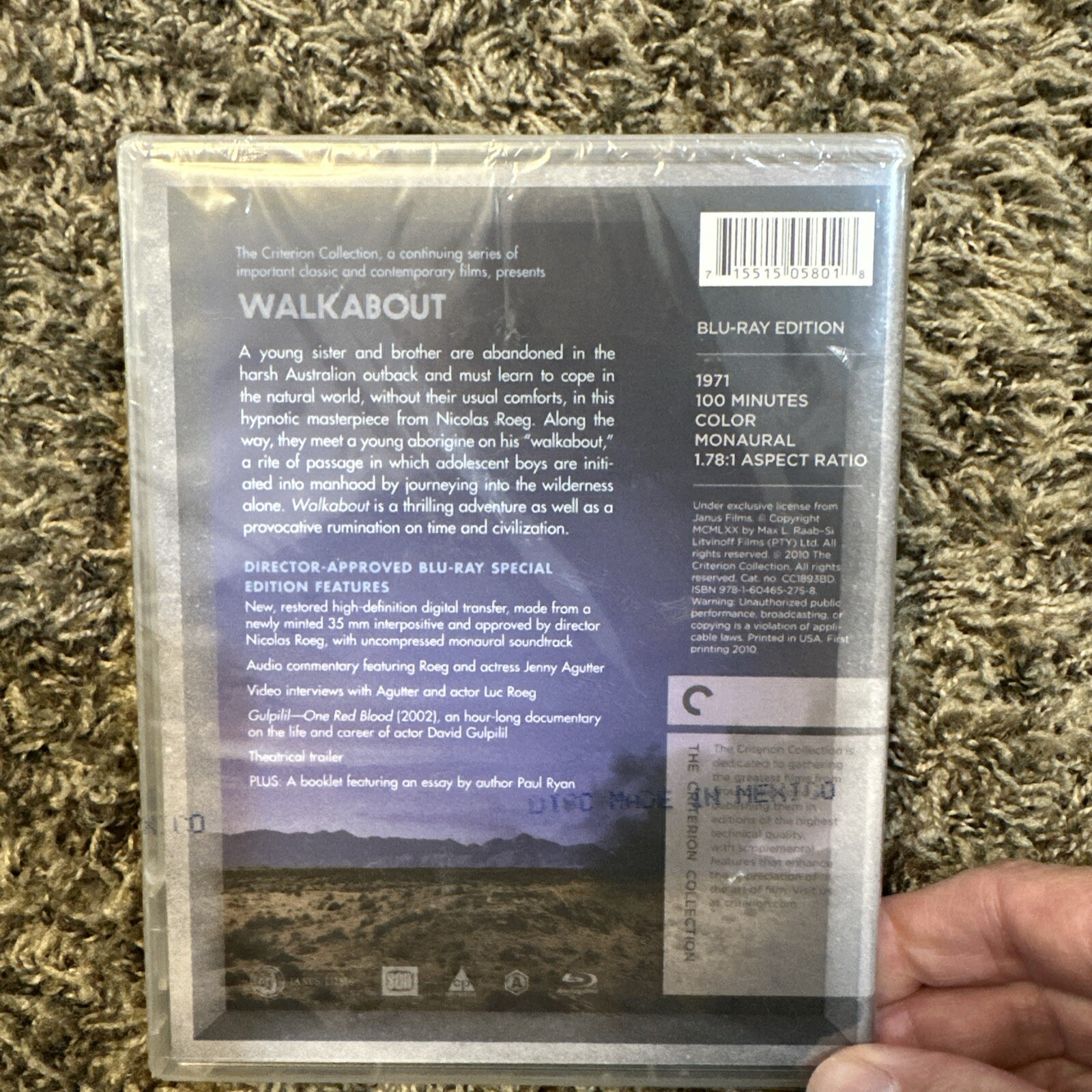 WALKABOUT CRITERION DIRECTOR APPROVED SPECIAL EDITION BLURAY NICOLAS ROEG – NEW