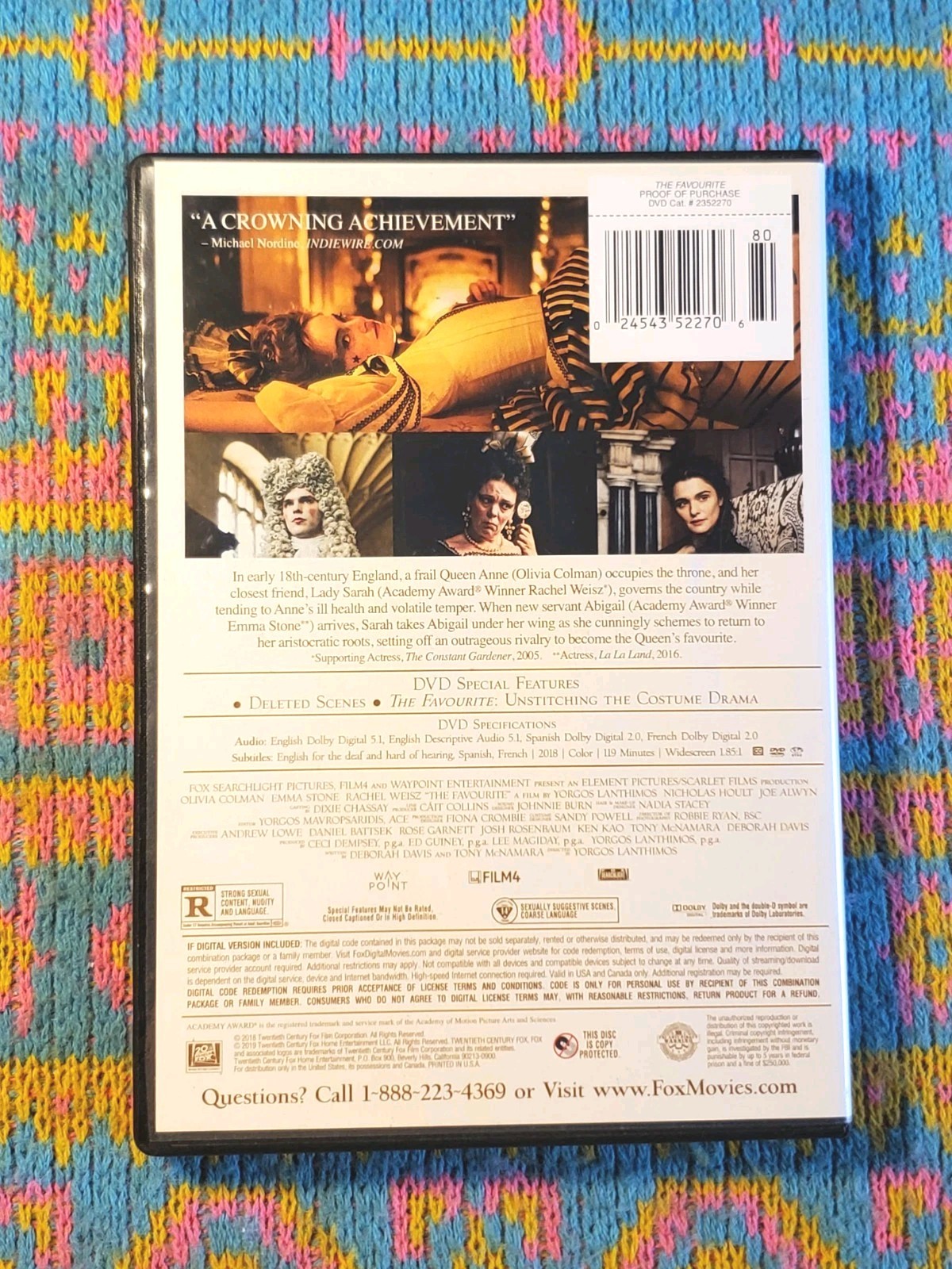 The Favourite (DVD, 2018) Yorgos Lanthimos Film Emma Stone Olivia Colman
