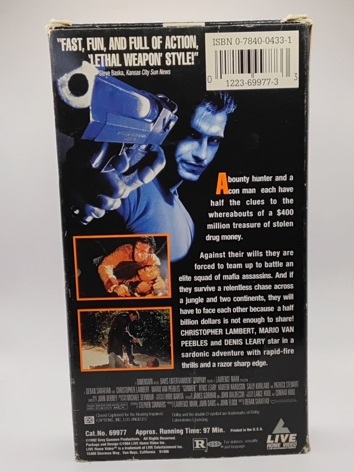 Gunmen (VHS 1992) Christopher Lambert & Mario Van Peebles