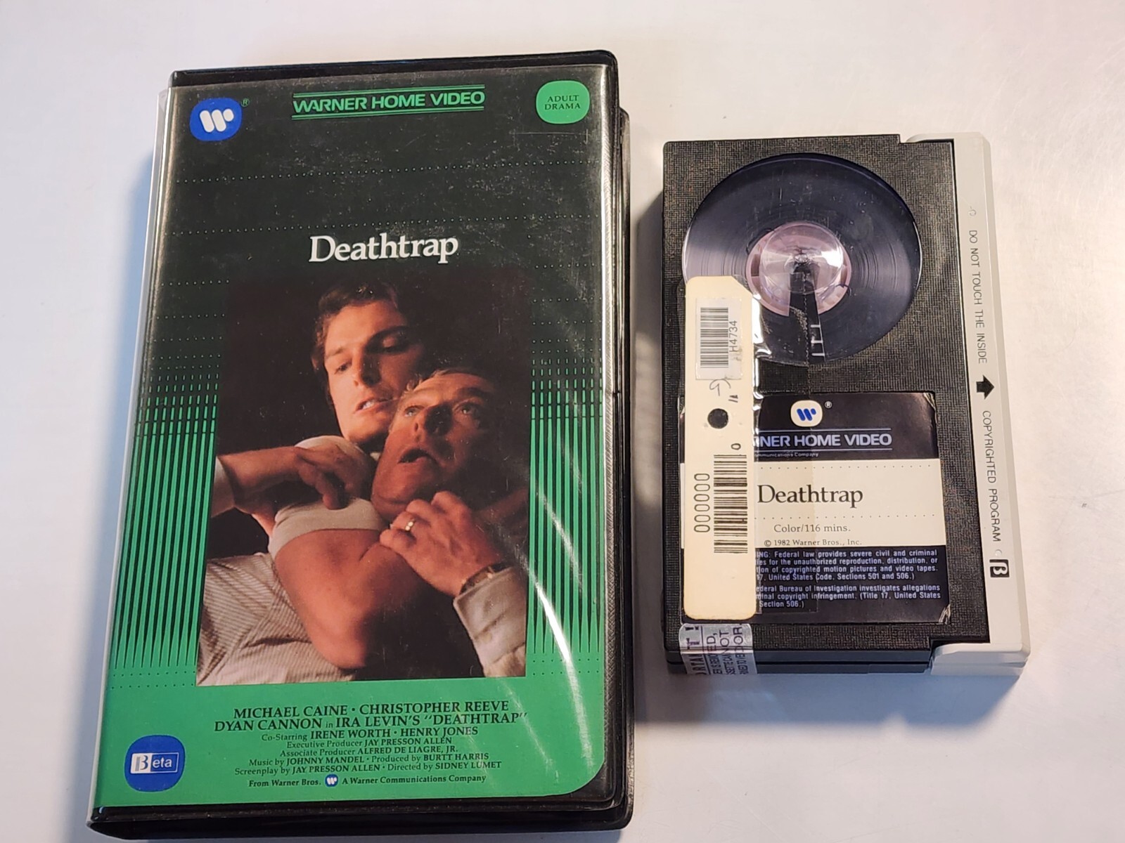 DEATHTRAP BETA BETAMAX TAPE IN CLAMSHELL MICHAEL CAINE CHRISTOPHER REEVE