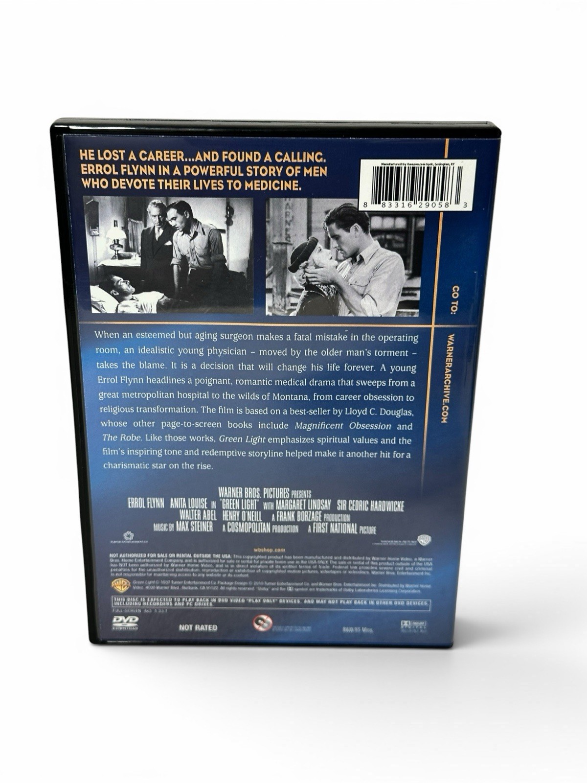 The Green Light 1937 DVD Movie – Errol Flynn – Anita Louise Warner Brothers 2010
