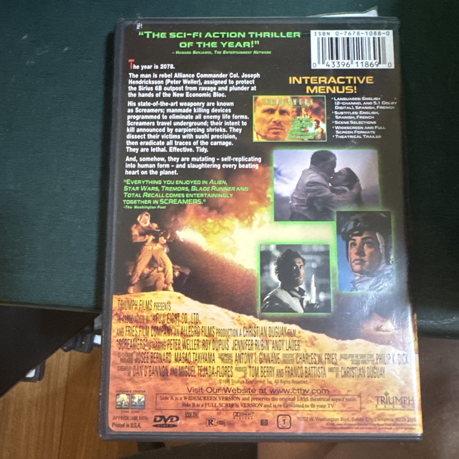 Screamers DVD (1995) Peter Weller, Roy Dupuis – Sci-Fi Horror Cult Classic
