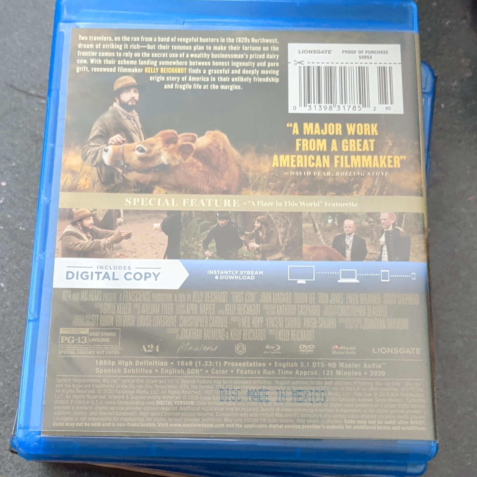 Lionsgate First Cow Blu-ray DVD Digital John Magaro Orion Lee Toby Jones