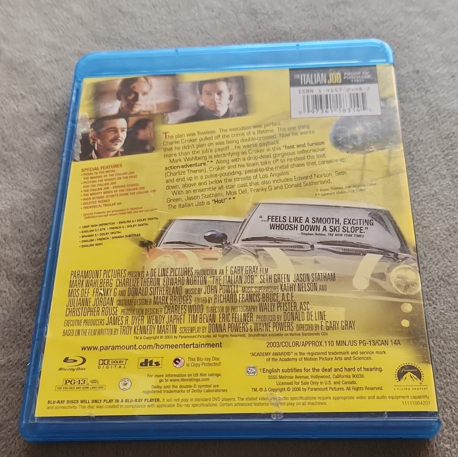 Paramount Pictures The Italian Job Blu-ray PG-13 2003 110m F. Gary Gray Subs