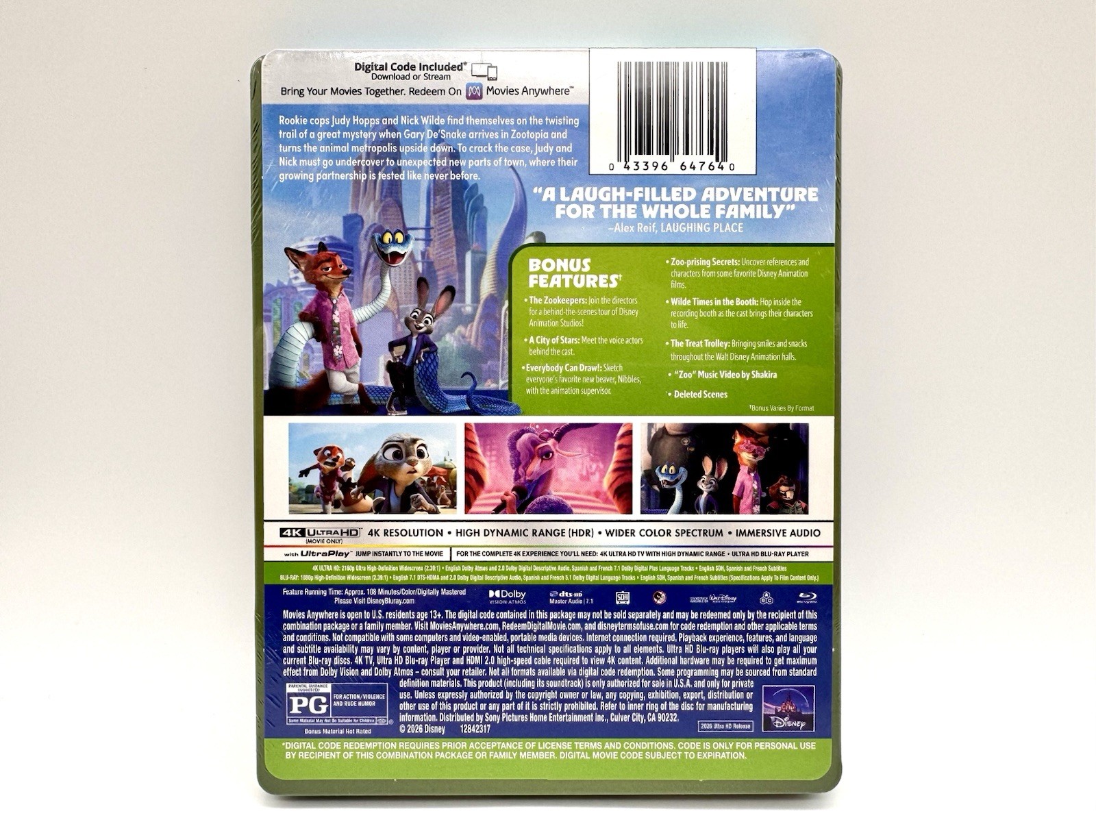 ZOOTOPIA 2 LIMITED EDITION STEELBOOK 4K + BLU-RAY + DIGITAL NEW! SEALED!