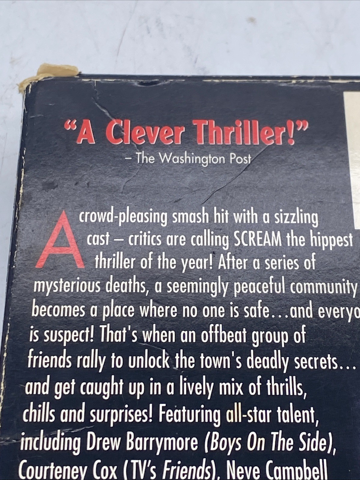 Scream (VHS, 1996, 10499) Wes Craven Horror Slasher GHOSTFACE Drew Barrymore