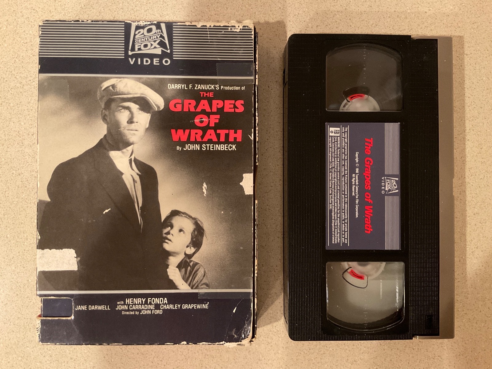 The Grapes of Wrath (VHS, 1982, 20th Century Fox Drawer Box) Henry Fonda