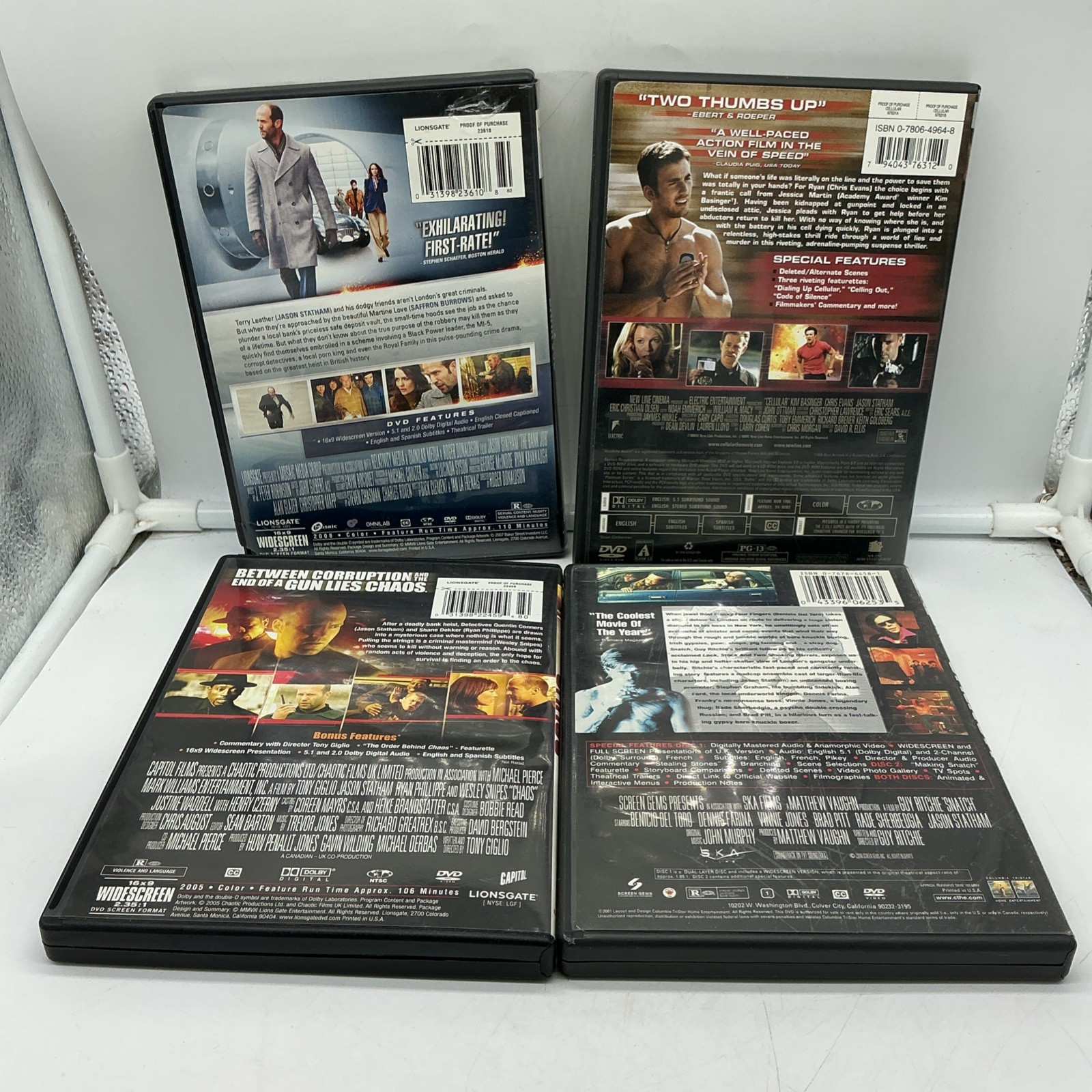 Jason Statham DVD Lot of 4: Bank Job, Cellular, Chaos, & Snatch – FREE SHIPPING