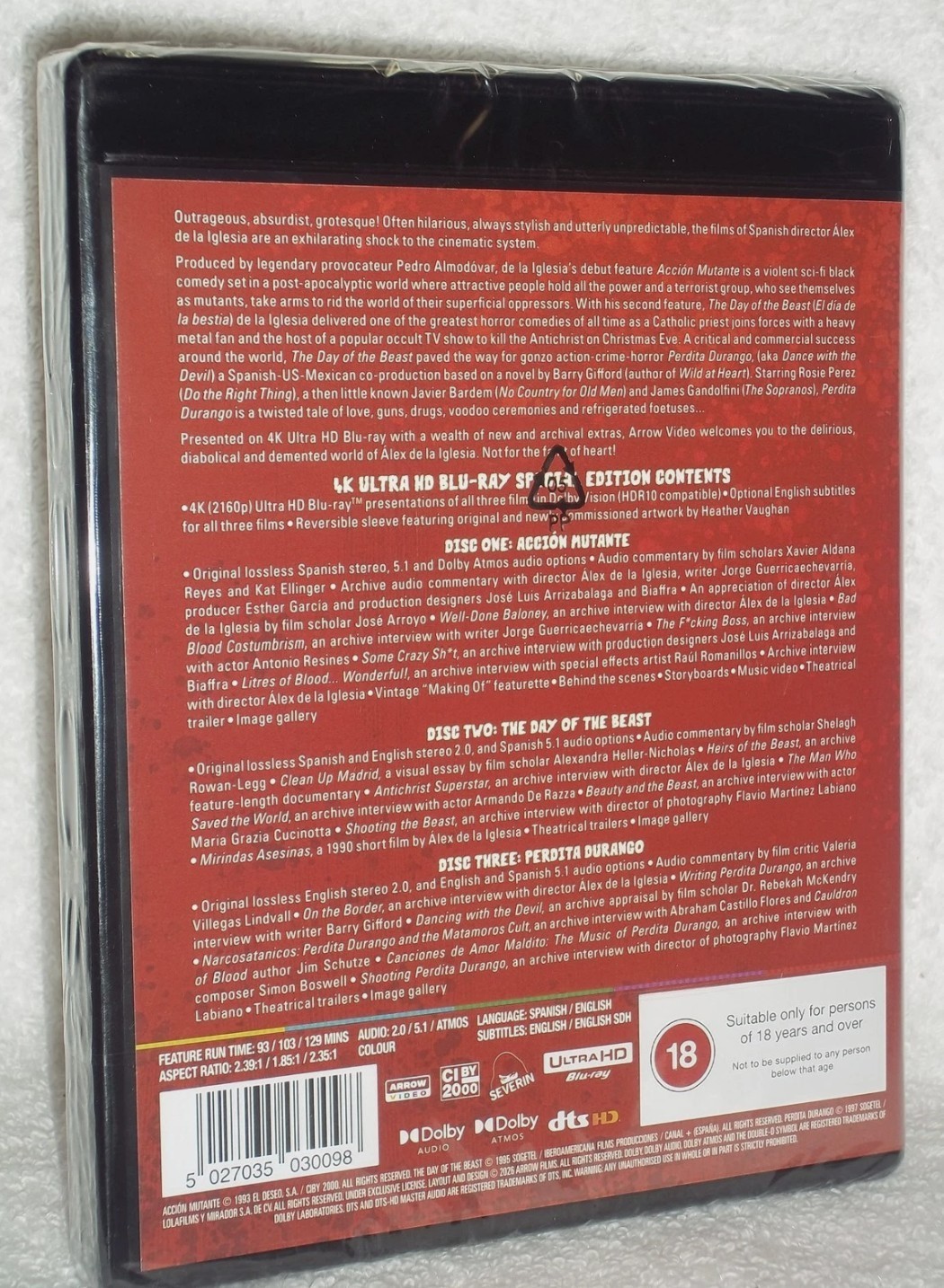 Love, Death & Apocalypse: Three Films by Alex de La Iglesia 4K UHD Blu-Ray NEW