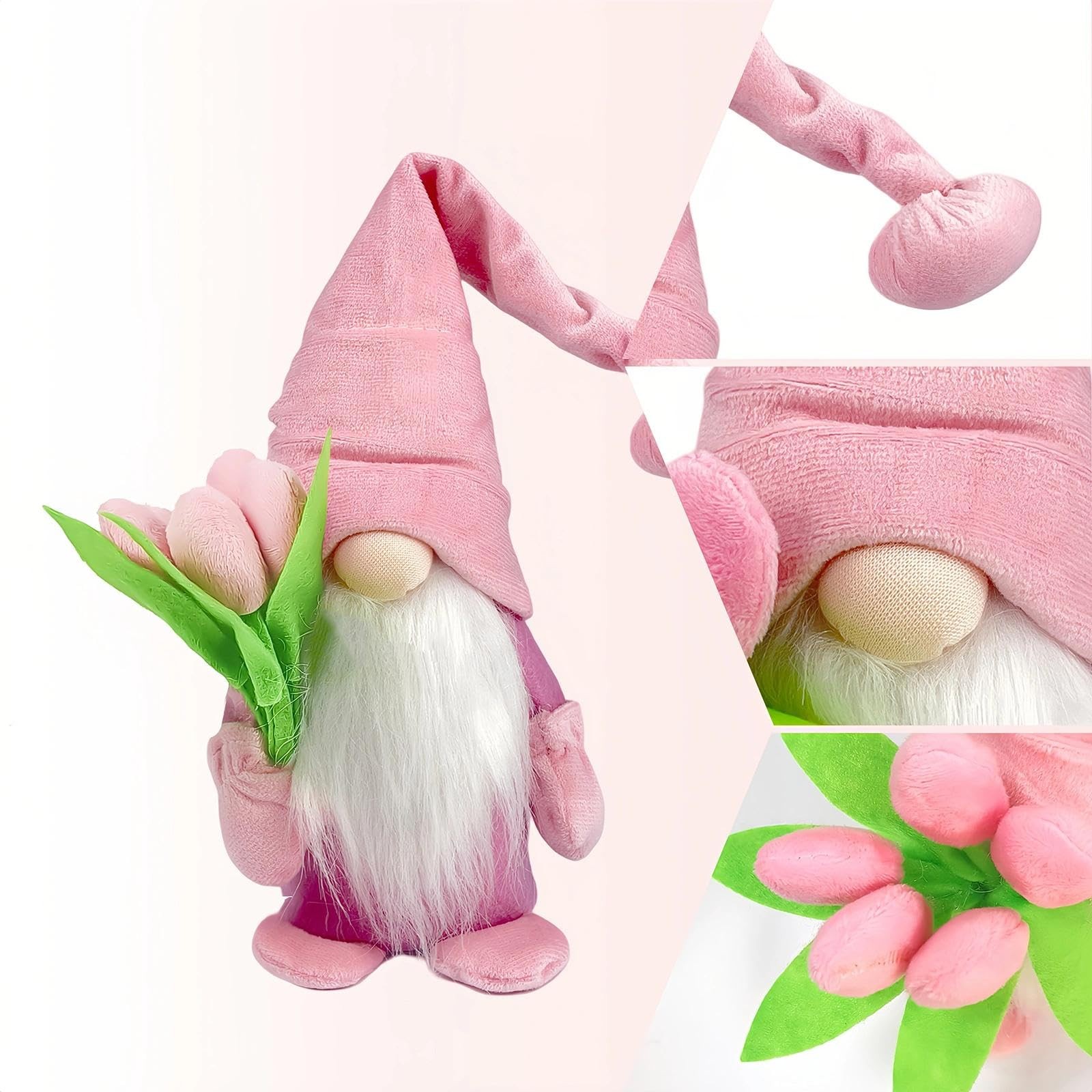 2 PCS Gnomes 14 inches (H) x 4.7 (L) x 3.5 (W), Pink