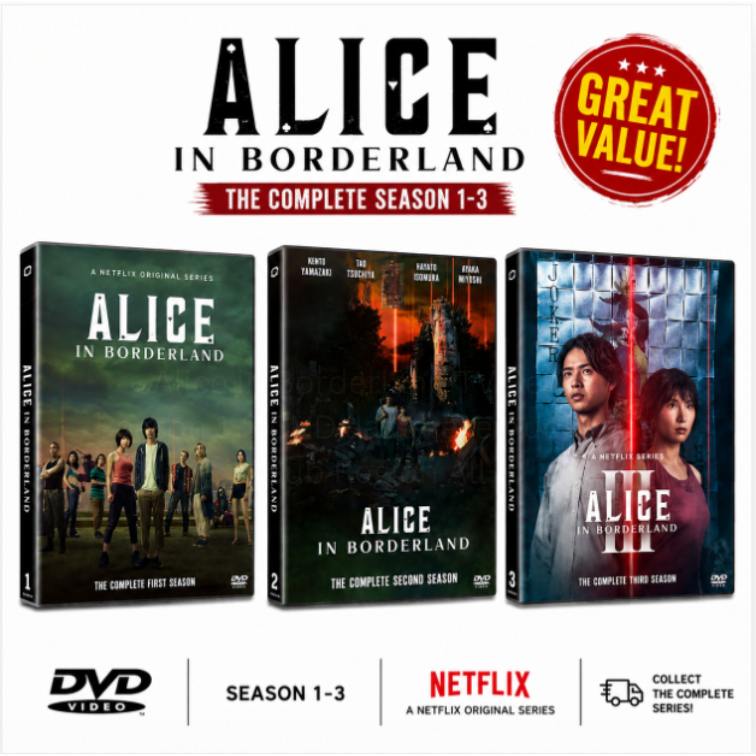 Alice in Borderland TV Series Season 1-3 DVD Japanese Audio Eng Sub Region All