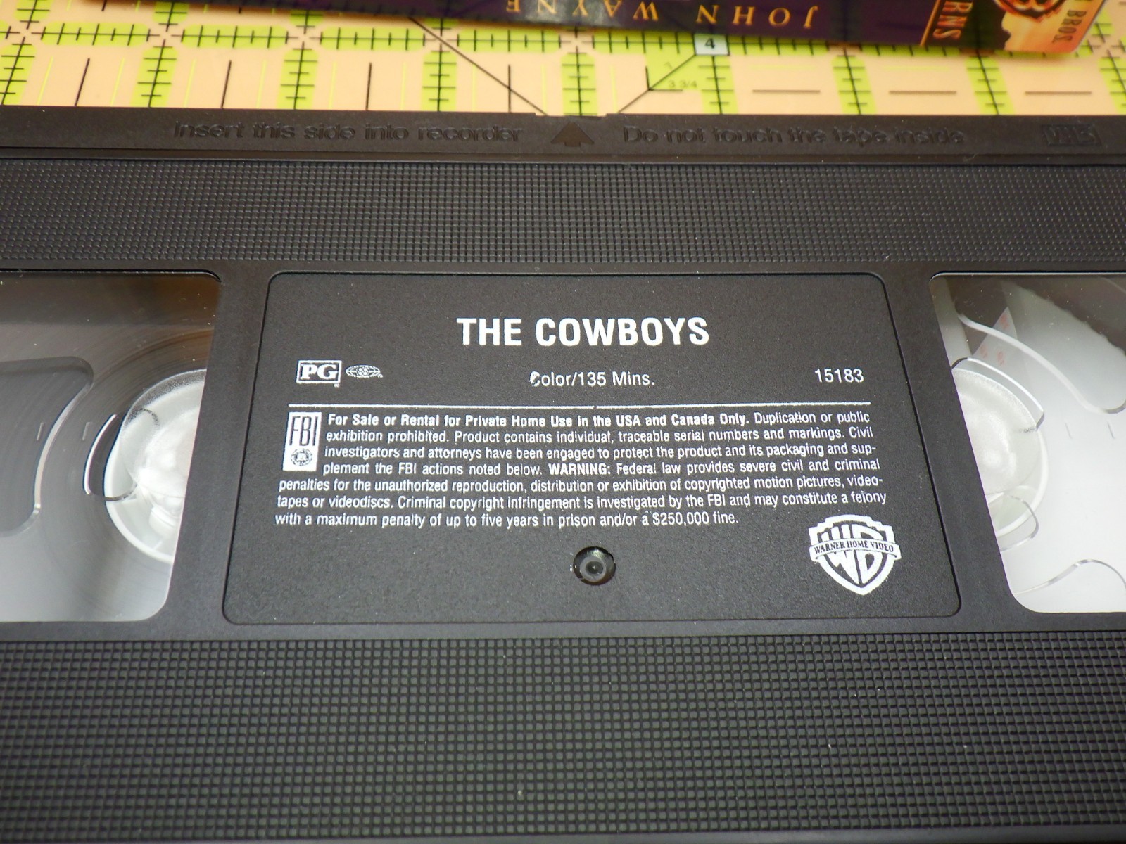 The Cowboys VHS John Wayne Warner Bros Western Movie 1972 Mark Rydell PG 15183