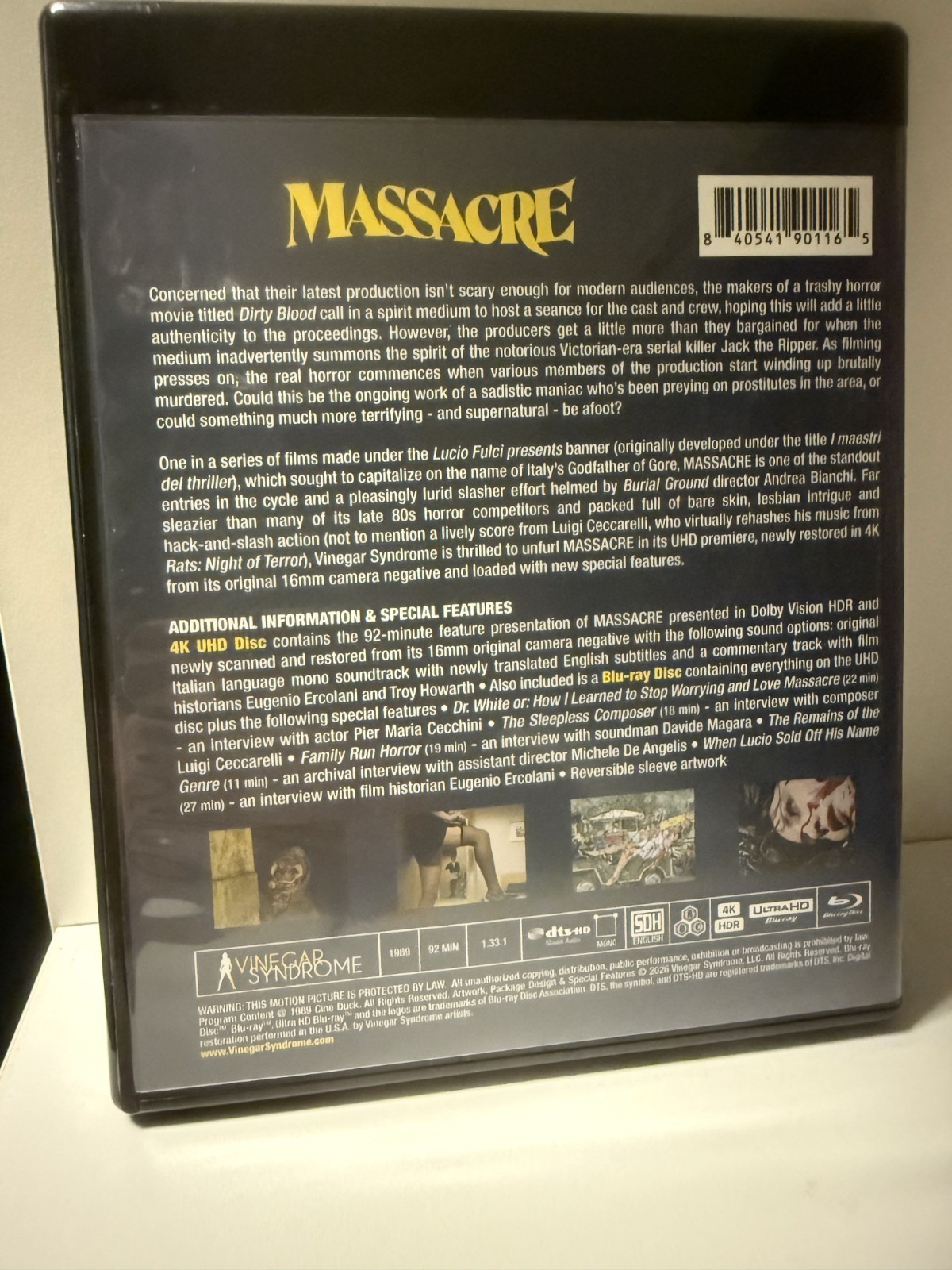 Massacre (1989) 4K UHD/Blu-ray Lucio Fulci w/Slipcover