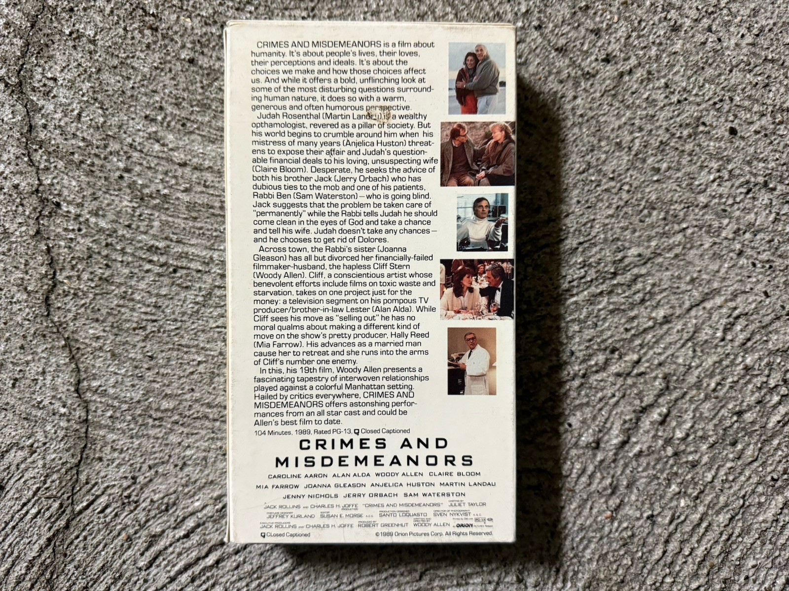 Crimes And Misdemeanors VHS Movie Video Cassette Tape Woody Allen