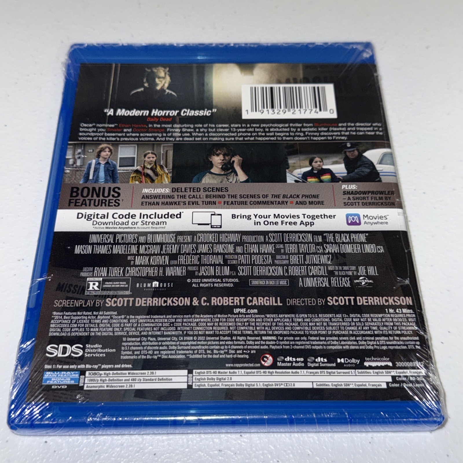 The Black Phone (Blu-ray – DVD , 2021) Ethan Hawke – Brand New