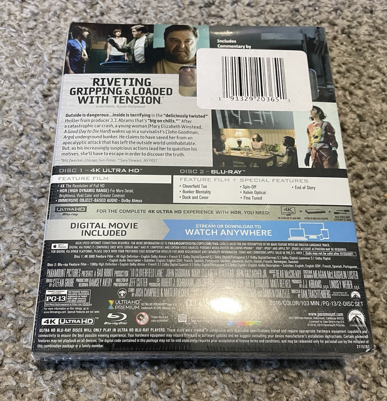 10 Cloverfield Lane & Cloverfield (4K UHD Blu-ray, Digital) NEW w/slipcovers