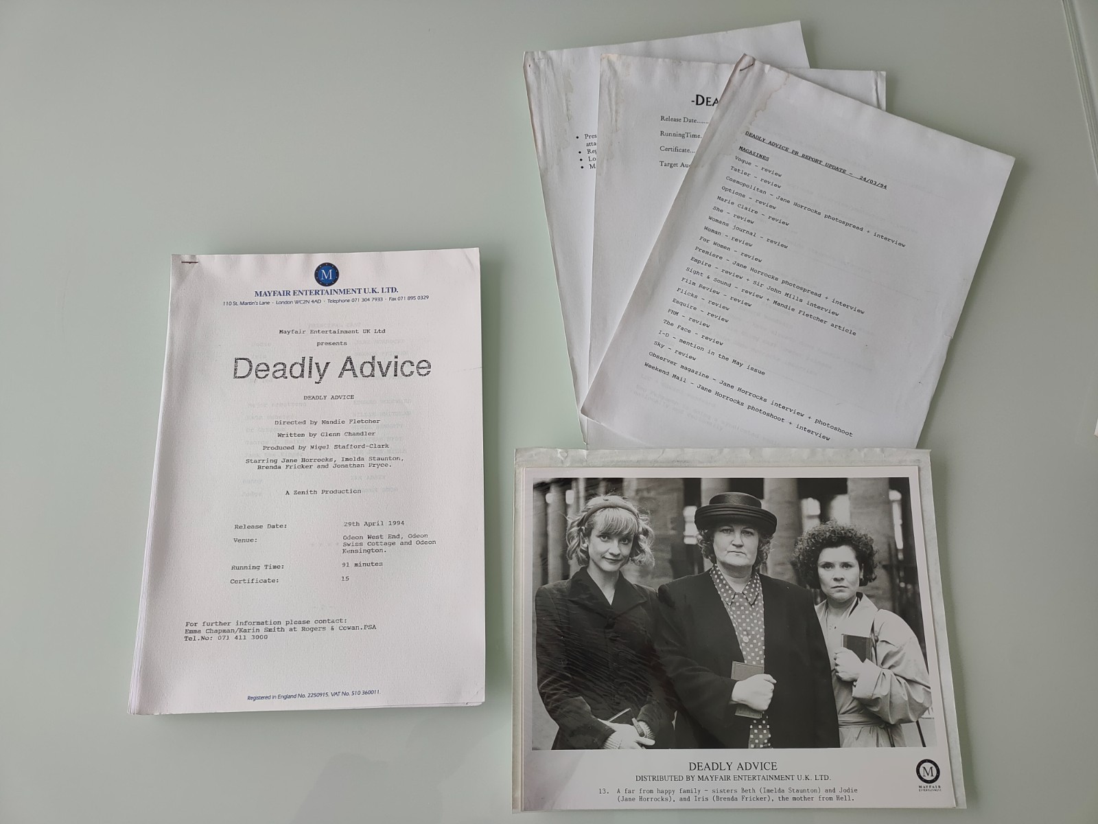 Deadly Advice (1994) – Rare Original UK Press Kit British Dark Comedy Thriller
