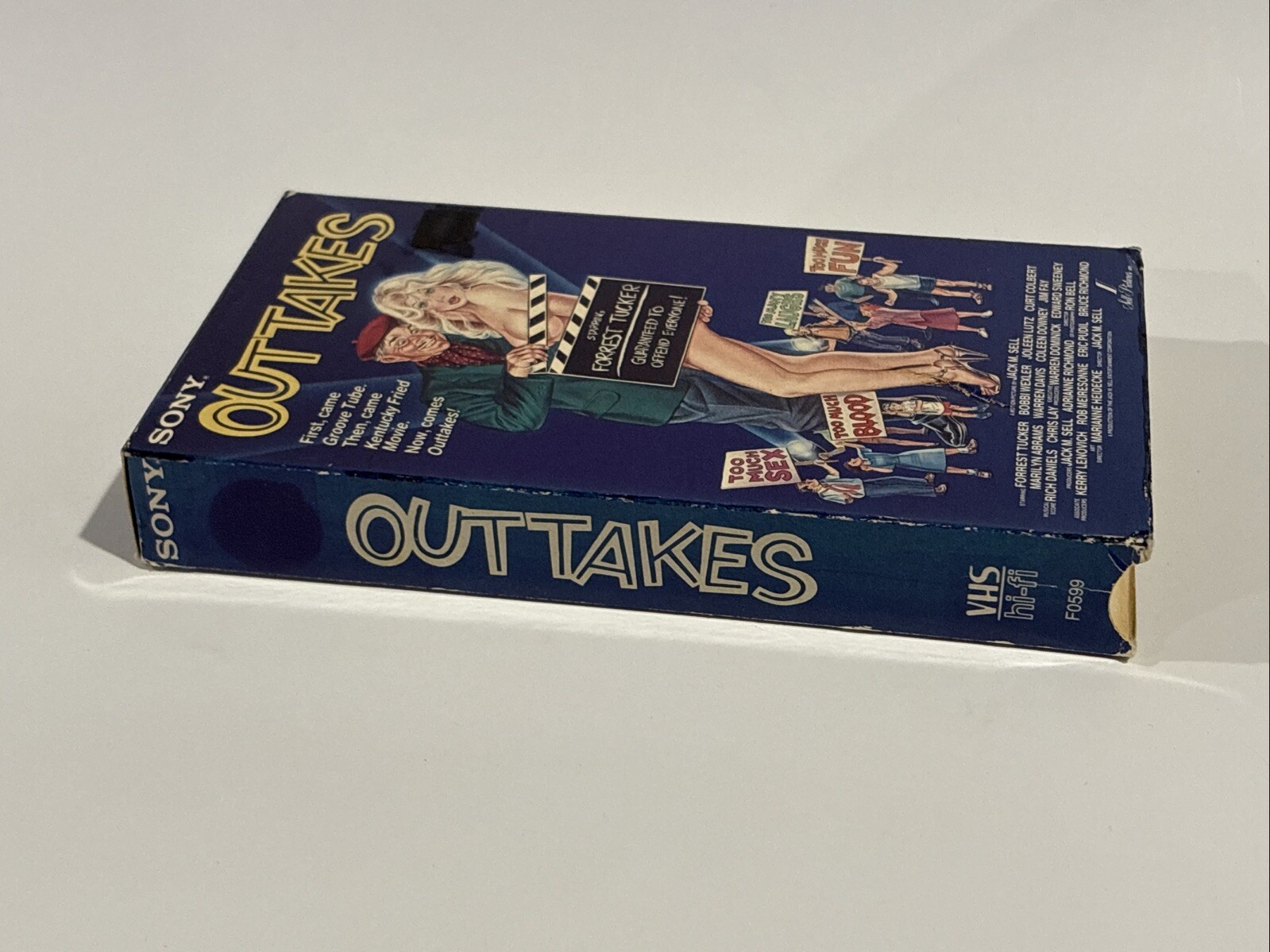 OUTTAKES – VHS – 1980s Sketch Comedy Film Sony RARE HTF TESTED