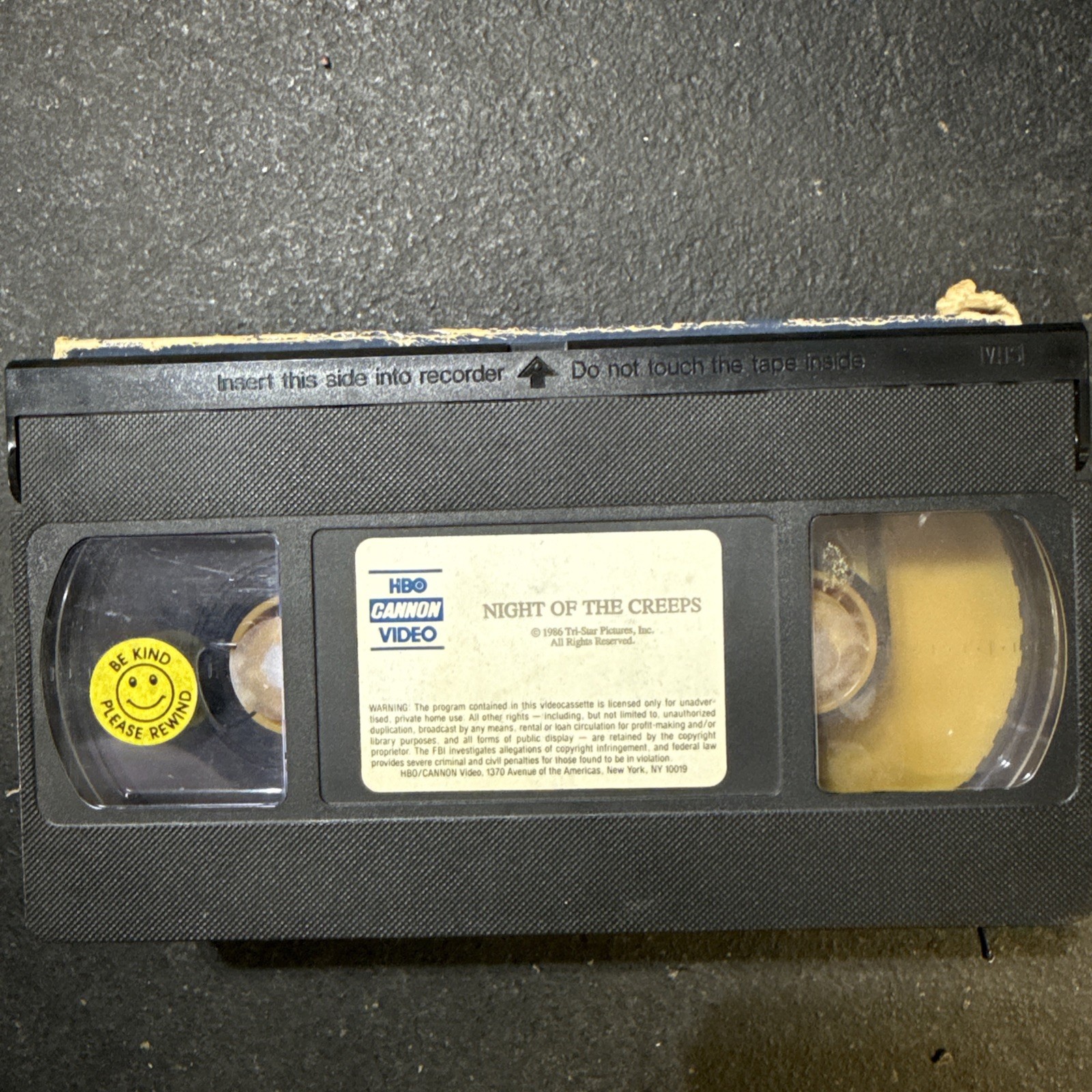 Night of the Creeps VHS 1986 Tri-star Pictures HBO Cannon Video Tape No Barcode