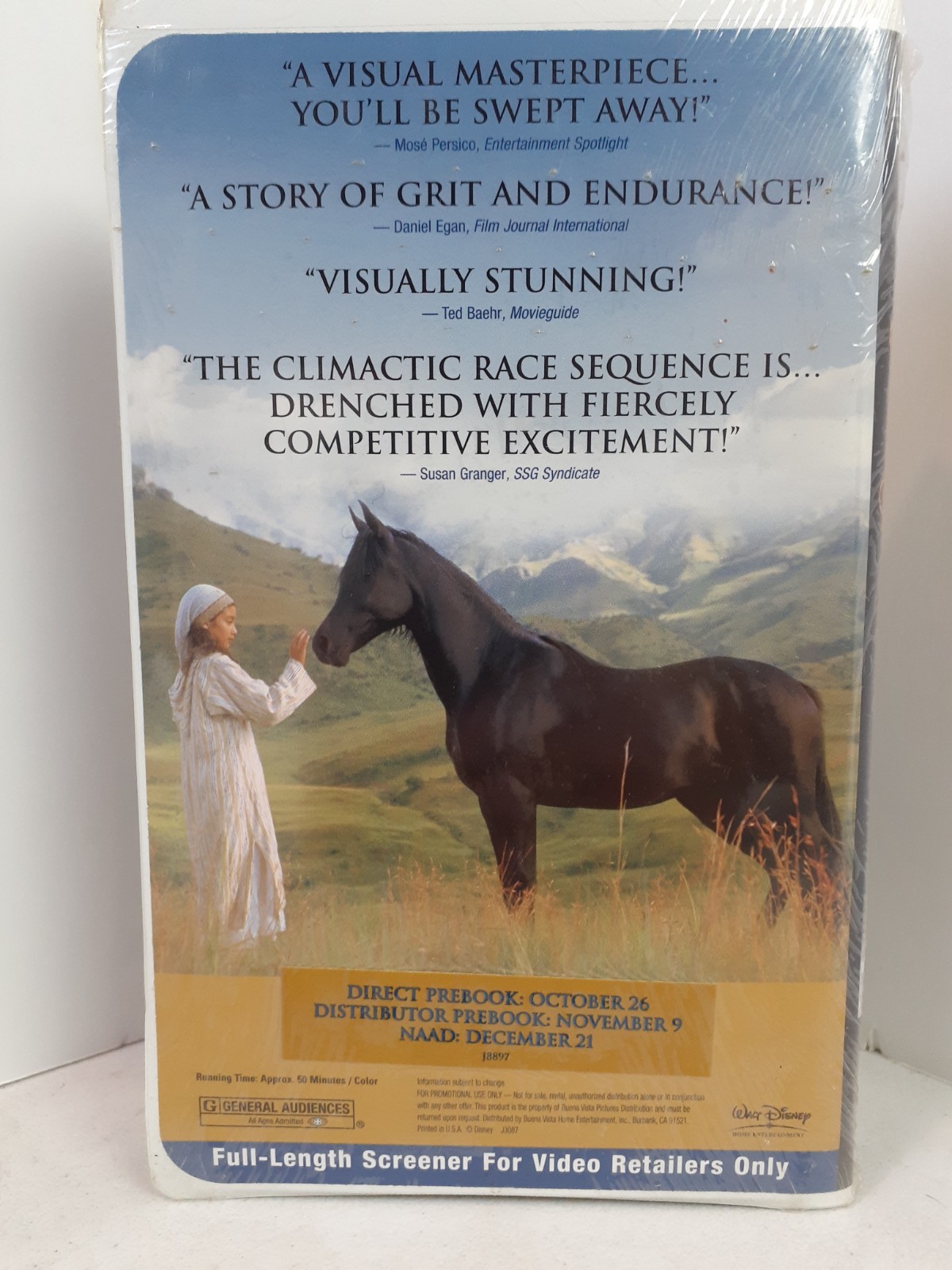 Walt Disney Young Black Stallion VHS Demo Tape Full Length 50min Screener Sealed