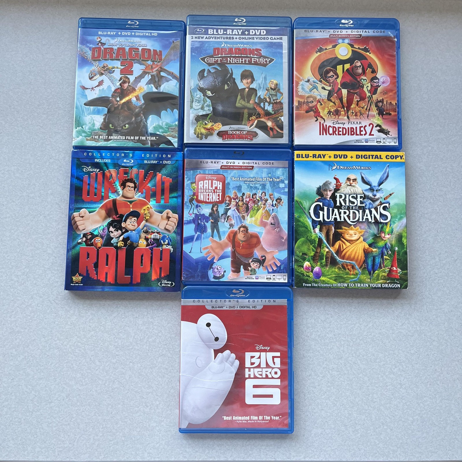 Dreamworks Animated Blu-ray Movie LOT OF 7 PG Widescreen NTSC 16:9