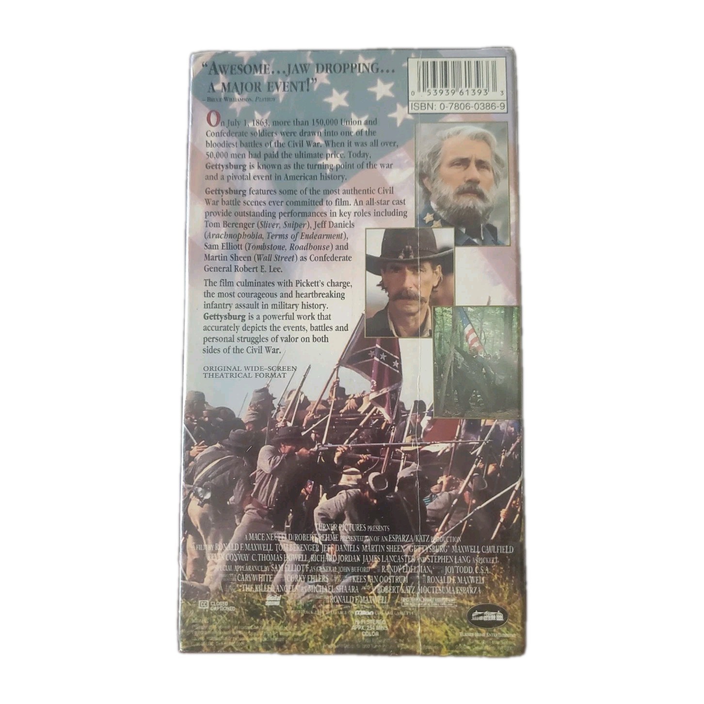 Gettysburg VHS 1993 2 Tape Set Tom Berenger Martin Sheen NEW SEALED