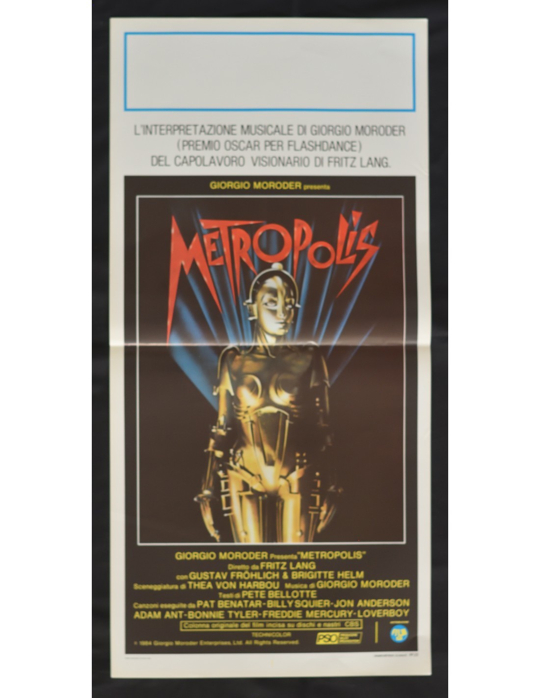 locandina METROPOLIS Fritz Lang Giorgio Moroder Queen Freddie Mercury Fröhl B392