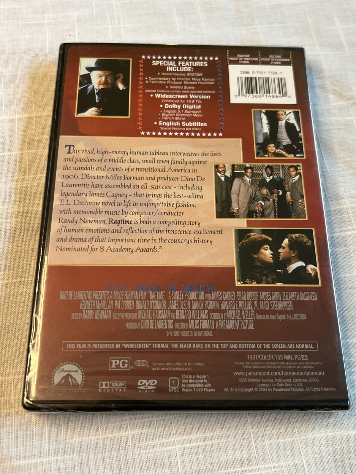 Ragtime (DVD, 1981) Milos Forman Widescreen James Cagney