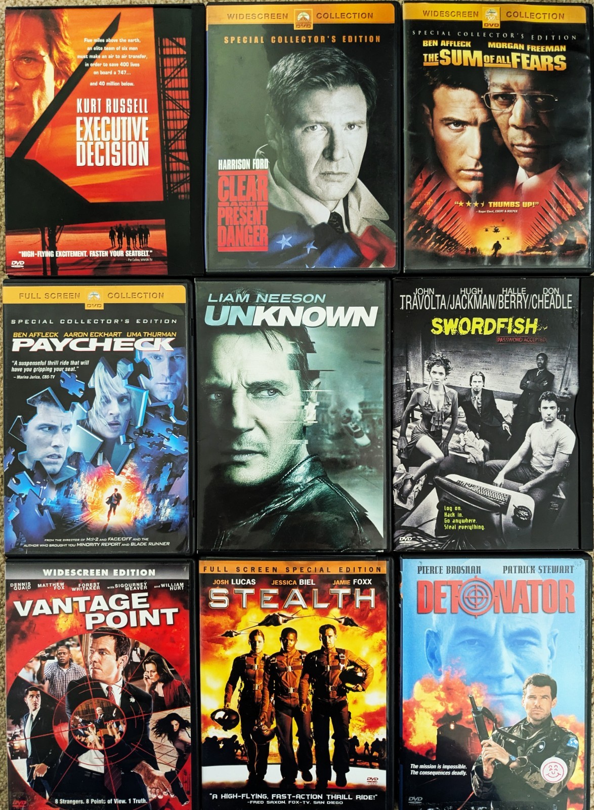 Lot of 18 – All Spy Thriller Movies – DVD Collection – Excellent condition!