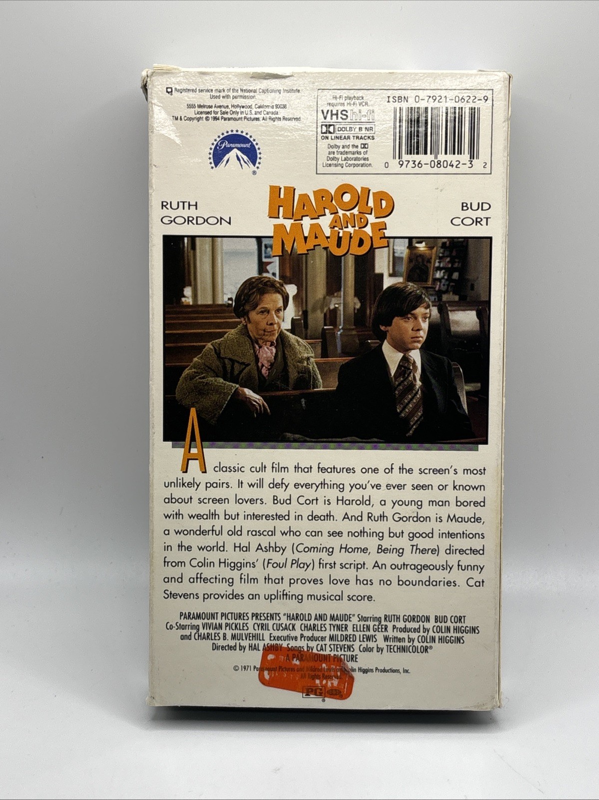 Harold and Maude VHS 1994 Ruth Gordon Bud Cort Cat Stevens Music