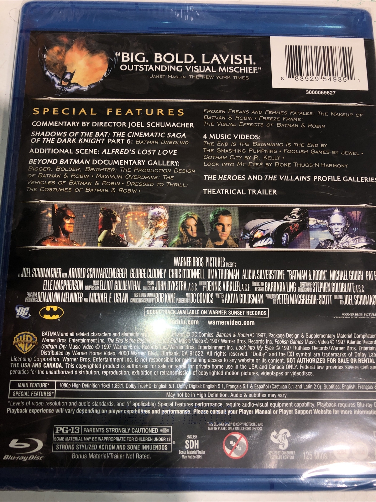 Lot Of 5 Batman & Robin (Blu-ray,w/ George Clooney, Chris O’Donnell, 1997, NEW