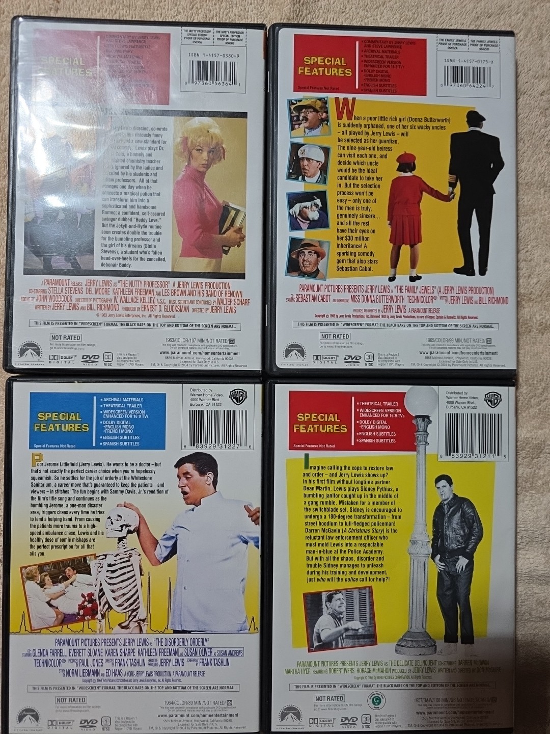 Jerry Lewis Widescreen Collection: 4 Movie Lot. The Nutty Professor/Family Jewel