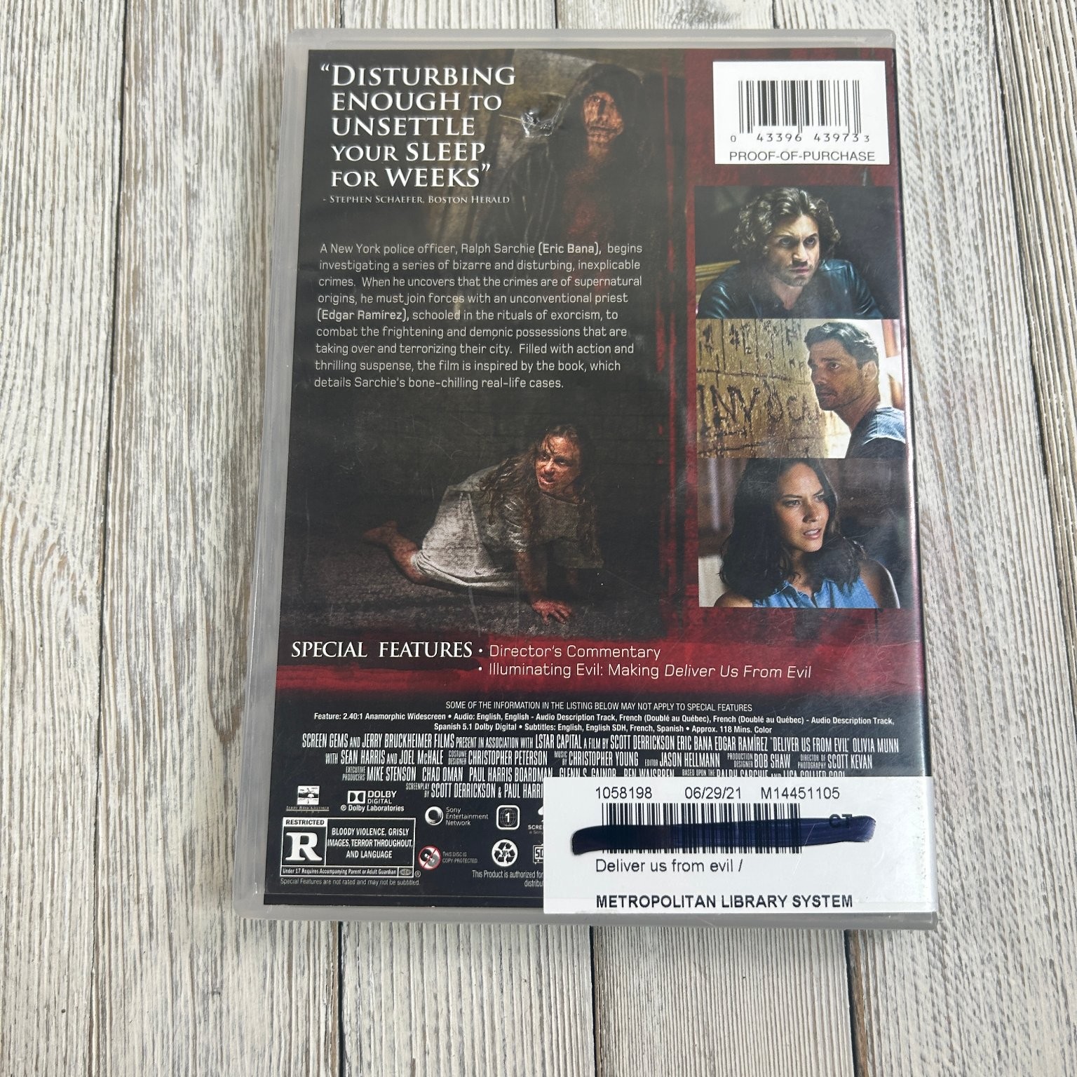 Deliver Us From Evil DVD (2014) Eric Bana, Edgar Ramírez, Scott Derrickson
