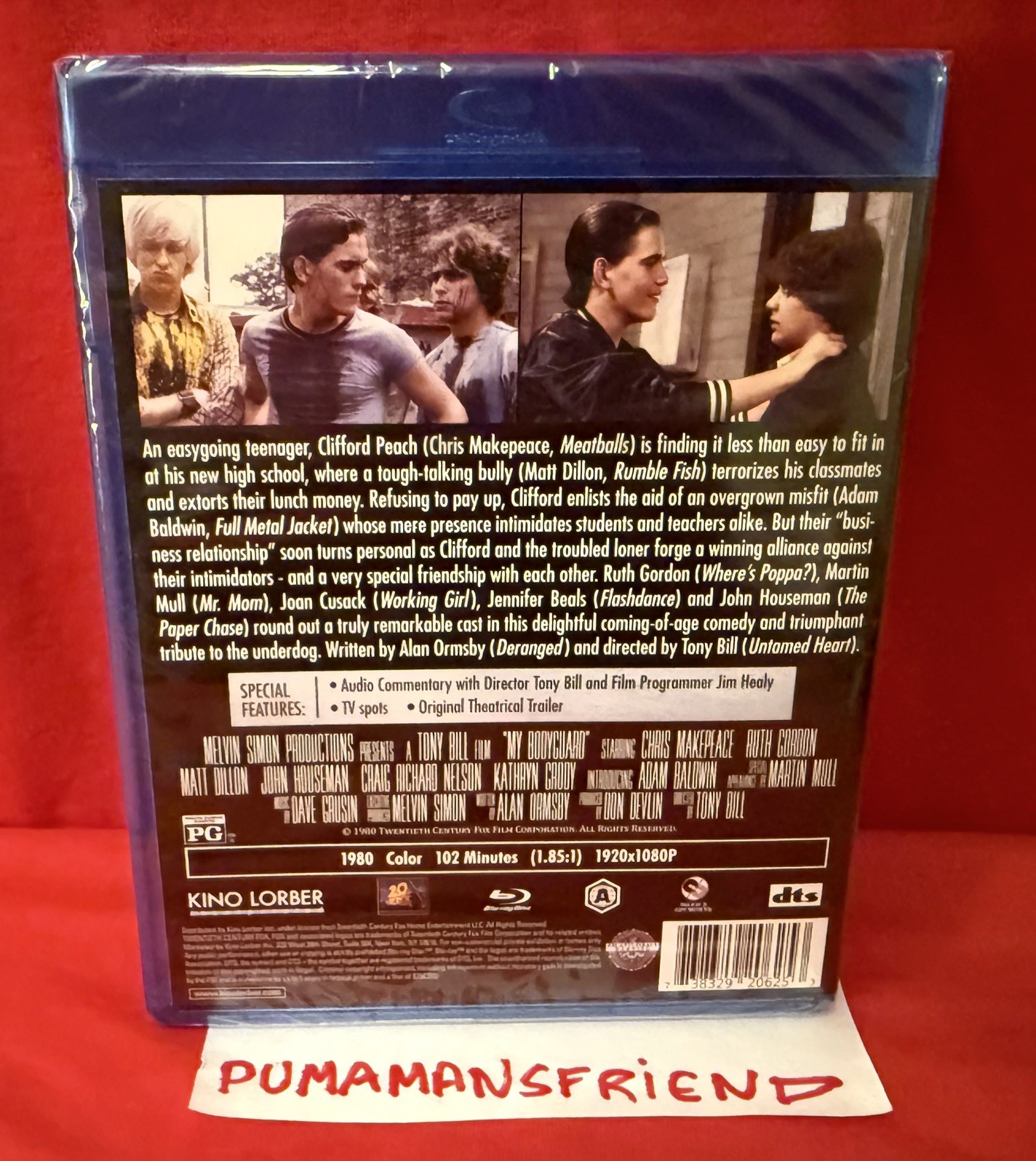 MY BODYGUARD Rare BLU-RAY Brand New SEALED KINO LORBER OOP 1980 Matt Dillon