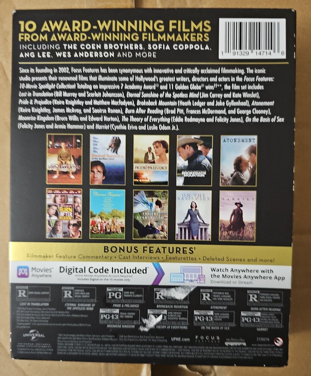 FOCUS Features 10 Movie SPOTLIGHT Collection BLU-RAY Set Coen Brothers Coppola