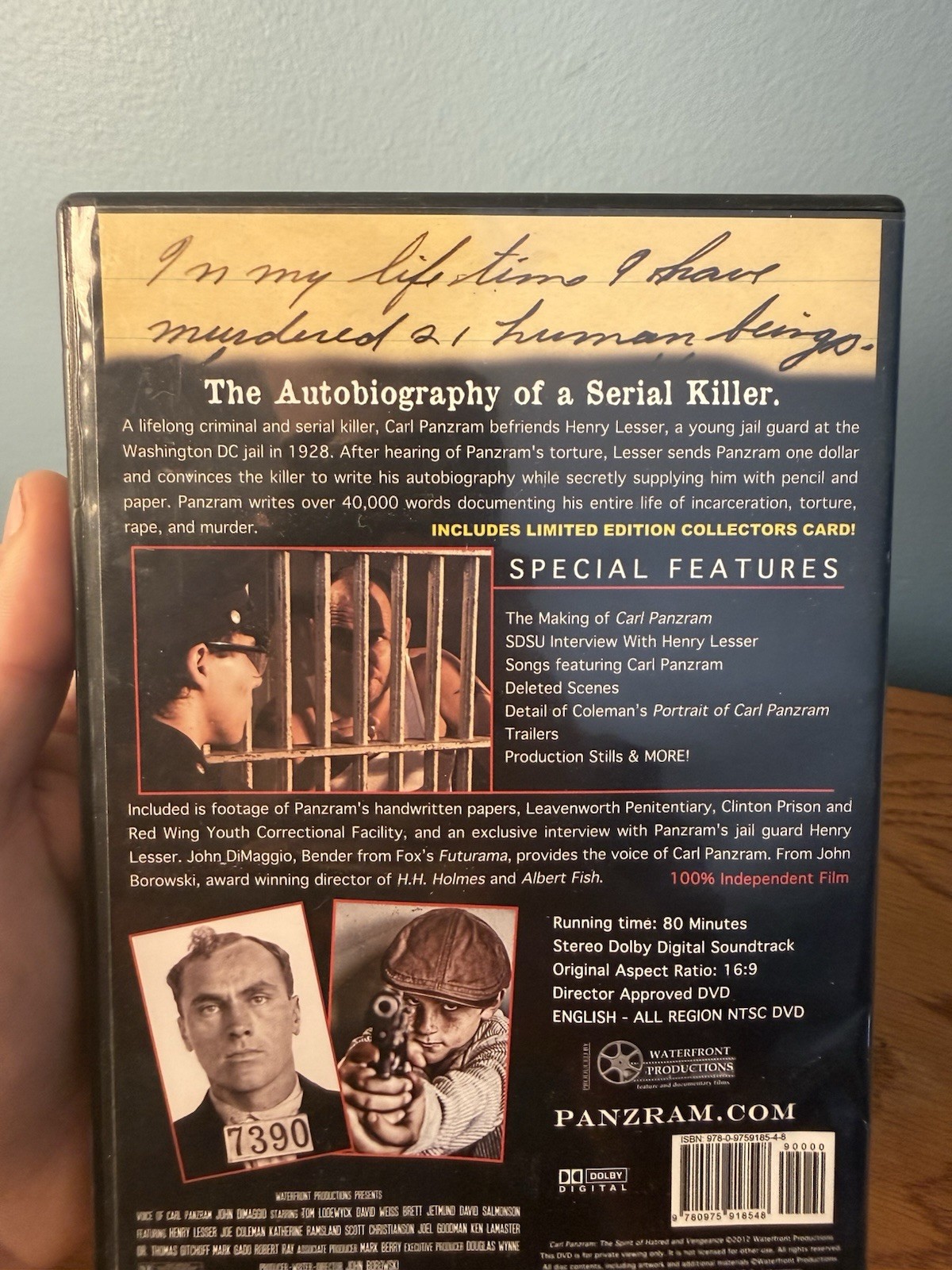 Carl Panzram DVD 2012 Waterfront Productions