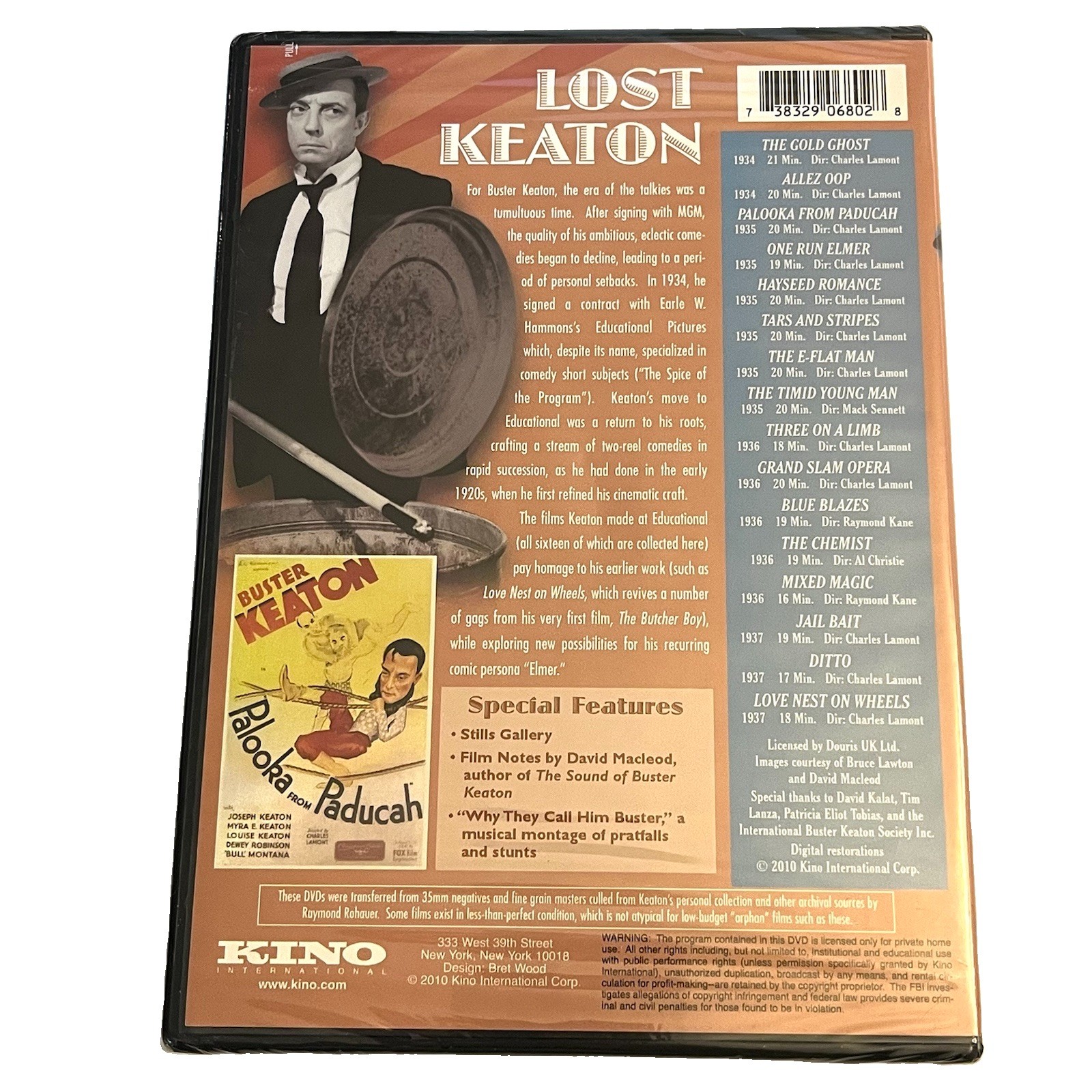 Lost Keaton Sixteen Comedy Shorts 1934-37 Kino International 2-DVD Set Brand New