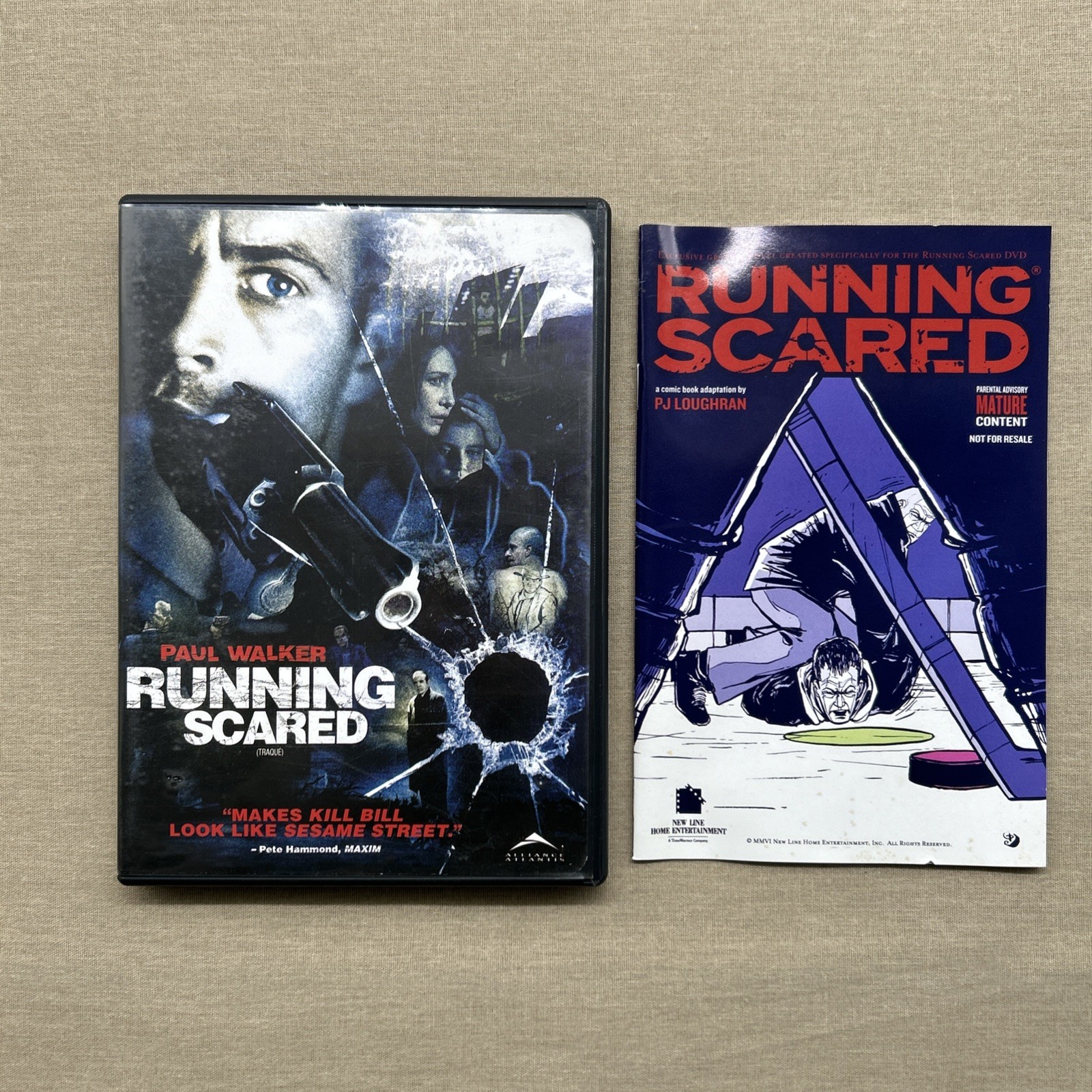 Running Scared (DVD 2006 + Comic Book) Gangster Neo-Noir Thriller Paul Walker +