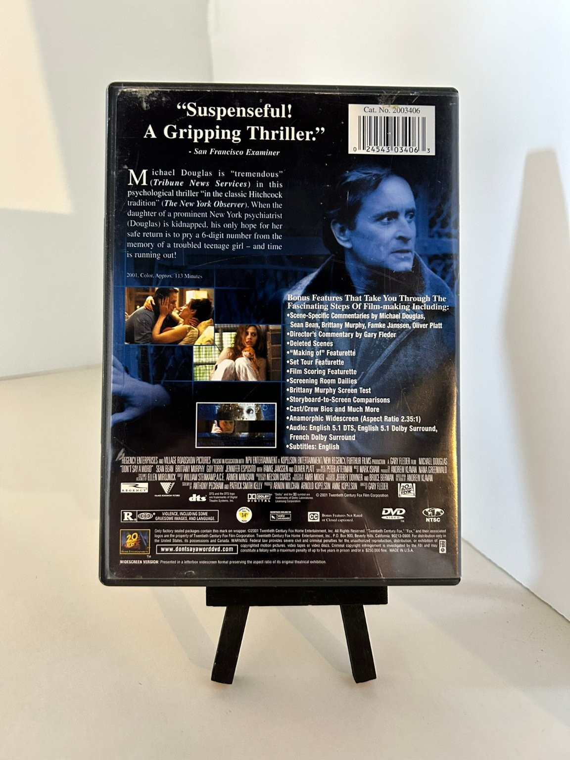 Don’t Say A Word DVD (2001) Michael Douglas, Sean Bean, Brittany Murphy Thriller