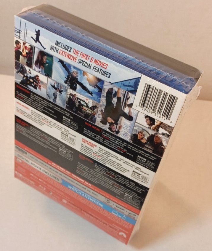 Mission Impossible 6 Movie Set (4K+Blu-ray) Slipcover-Box Shipping with Tracking