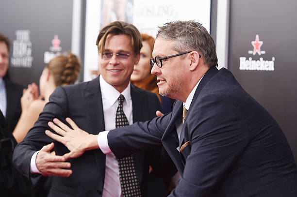 Brad Pitt director Adam McKay at the premiere of The Big Short at – Old Photo 7