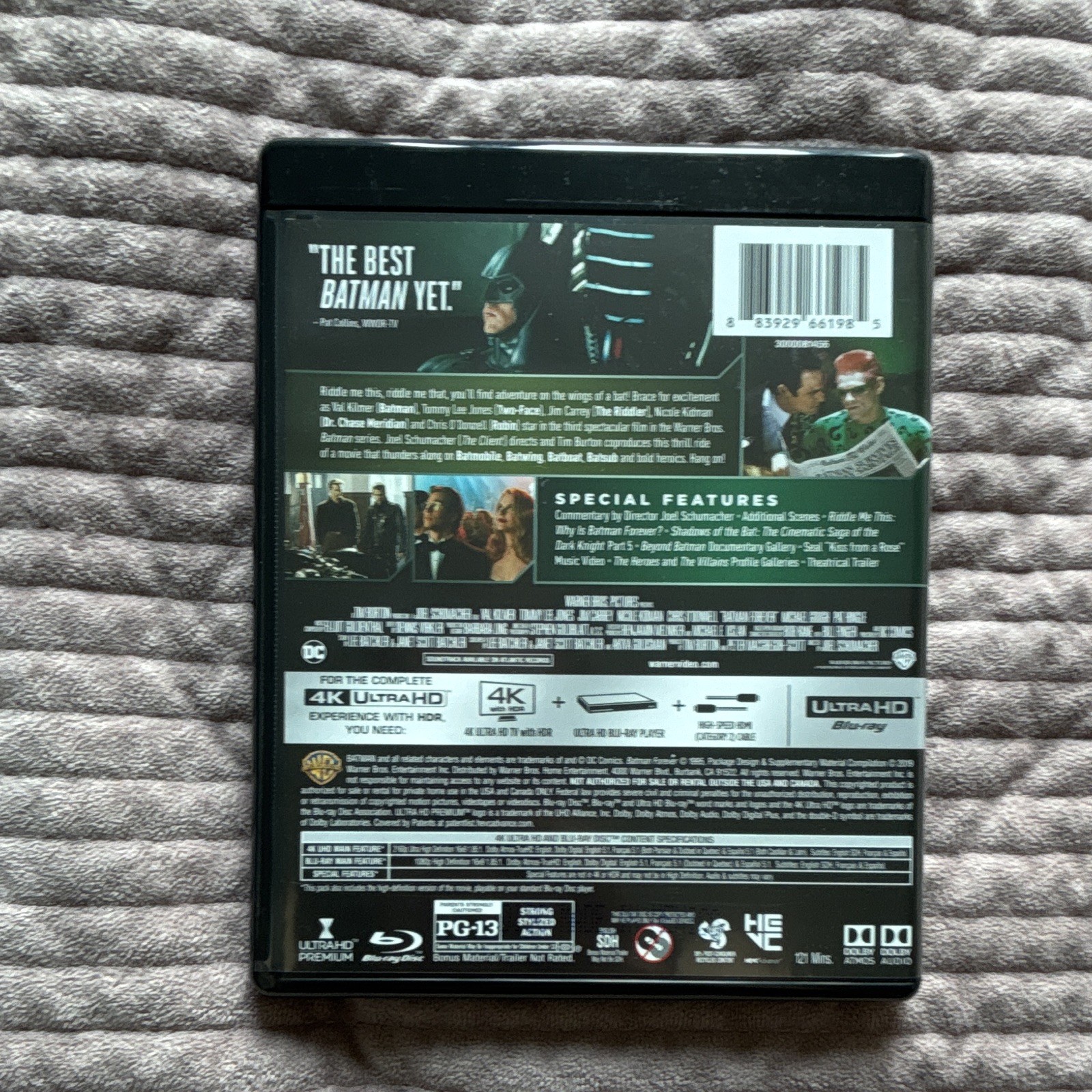 Batman Forever 4K No digital code, slipcase shows minor wear