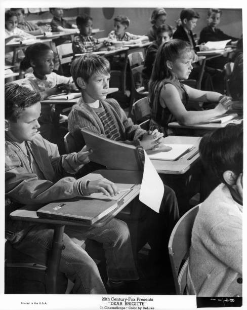 Bill Mumy at his desk in class in the film Dear Brigitte 1965 Old Photo
