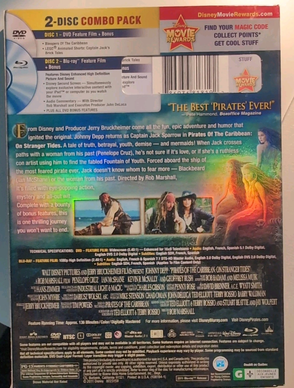 Pirates of the Caribbean: On Stranger Tides Includes DVD & BLU-RAY